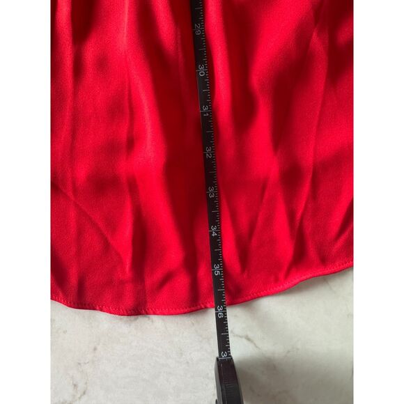 ❤️ Ann Taylor NWT Mock Neck A-Line Pleated Dress • Red • Size L • Holiday Party - Picture 8 of 9